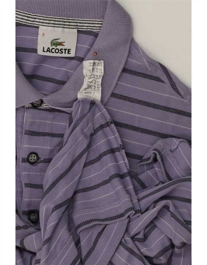 Polo da uomo Lacoste taglia 3 piccola in Lyocell a righe viola