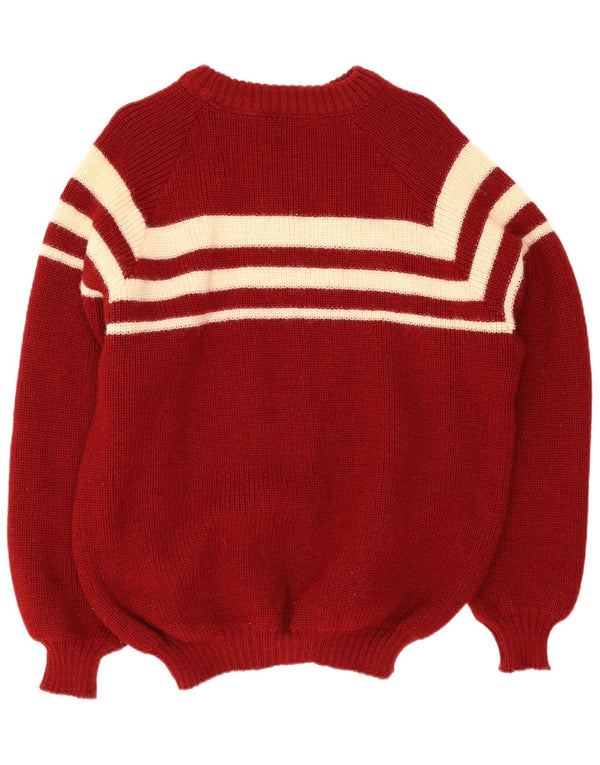Maglione maglione girocollo da uomo Le Tricot Marine XL lana a righe rosse