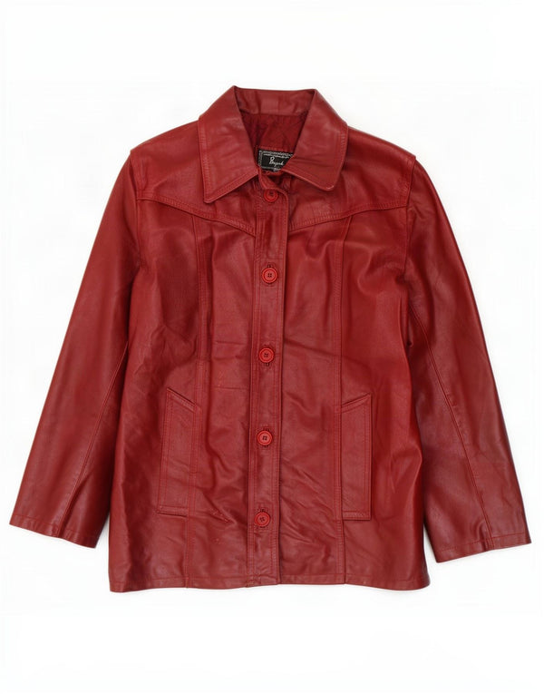 Bayside Womens Leather Jacket UK 14 Large Burgundy