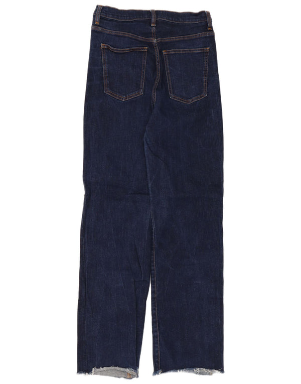 Jeans larghi a vita alta da donna Zara EU 38 piccoli W28 L31 blu navy