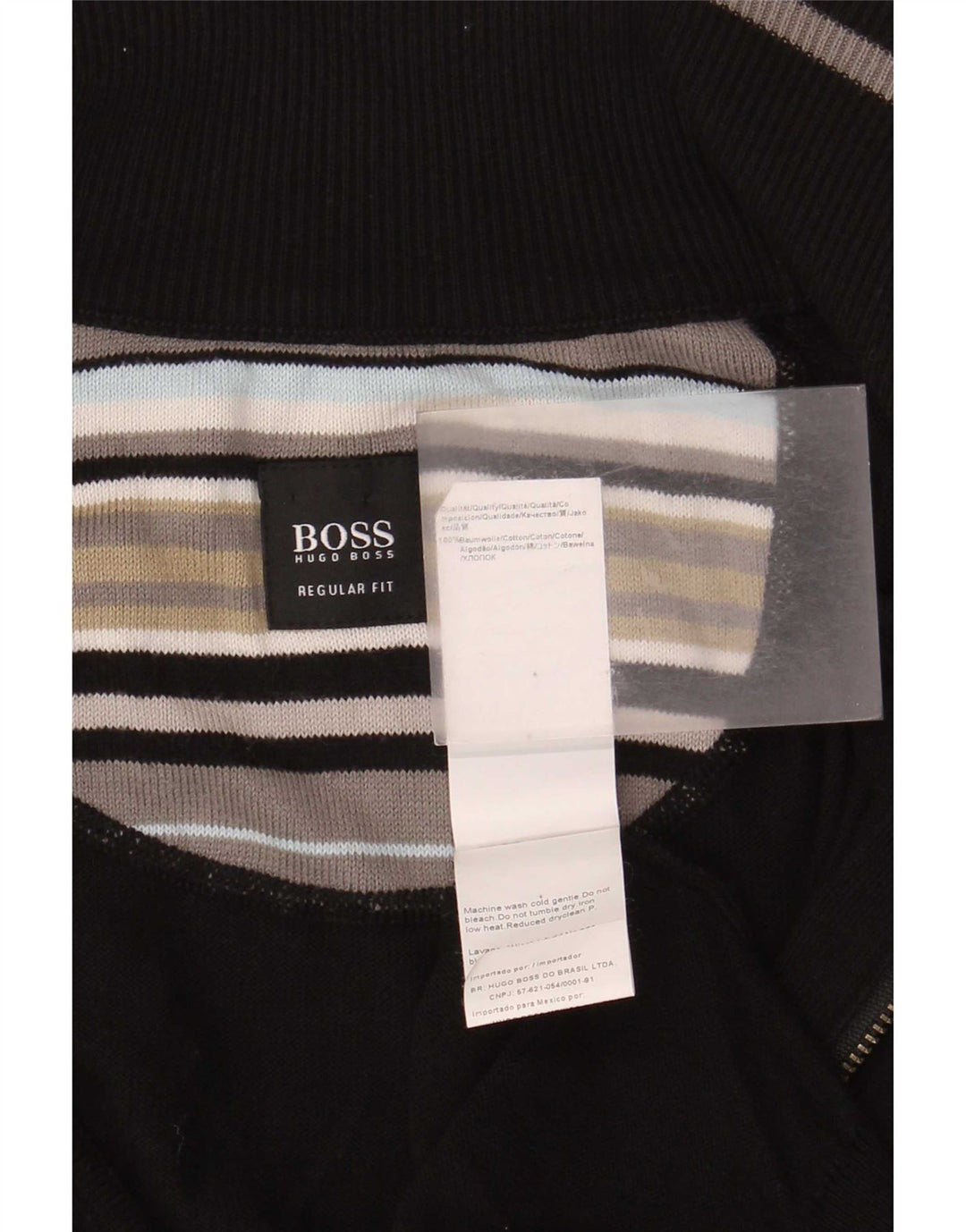 Hugo Boss Maglione cardigan vestibilità regolare da uomo grande cotone nero