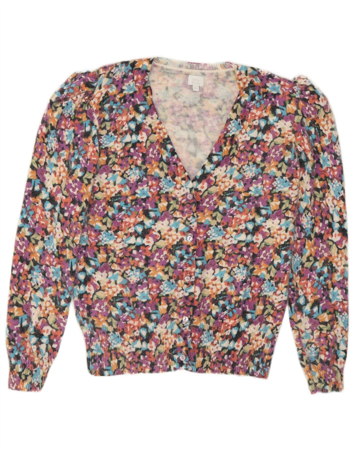 ALBA MODA Womens Cardigan Sweater IT 42 Medium Multicoloured Floral