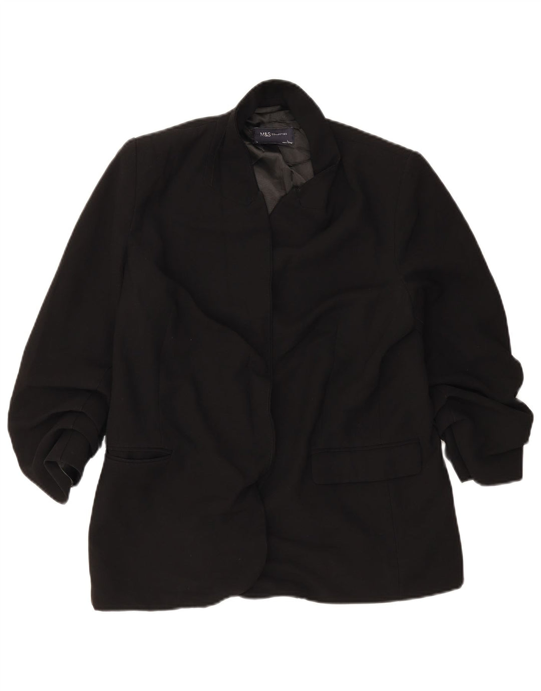Giacca blazer aperta da donna Marks & Spencer UK 14 grande poliestere nero