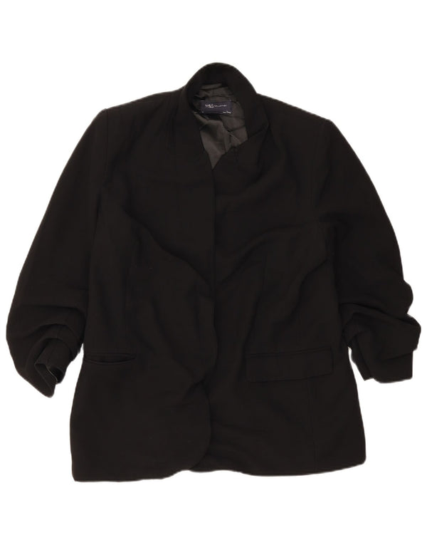 Marks & Spencer Womens Open Blazer Jacket UK 14 Large  Black Polyester