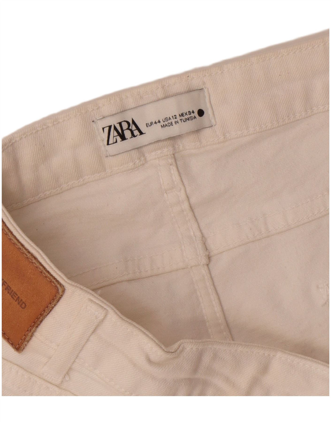 Jeans dritti effetto invecchiato da donna Zara EU 44 XL W34 L28 Bianco