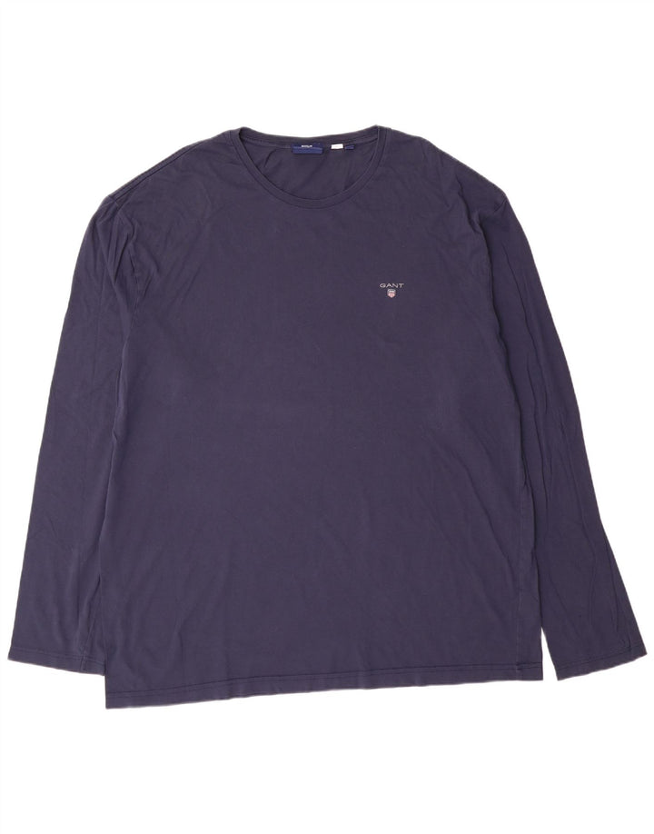 Gant Top da uomo a maniche lunghe 3XL in cotone blu navy