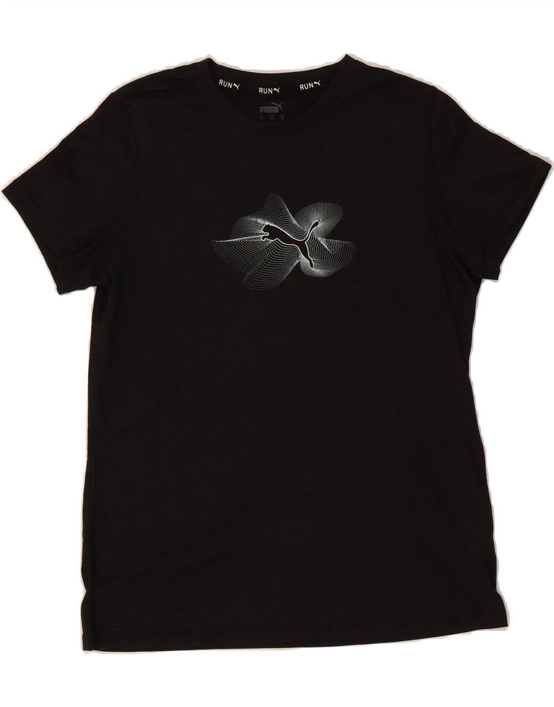 PUMA Womens Graphic T-Shirt Top UK 12 Medium Black Polyester Vintage Puma and Second-Hand Puma from Messina Hembry 