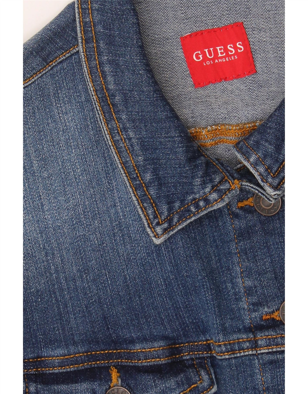 GUESS Womens Denim Jacket UK 16 Large Blue Cotton Vintage Guess and Second-Hand Guess from Messina Hembry 