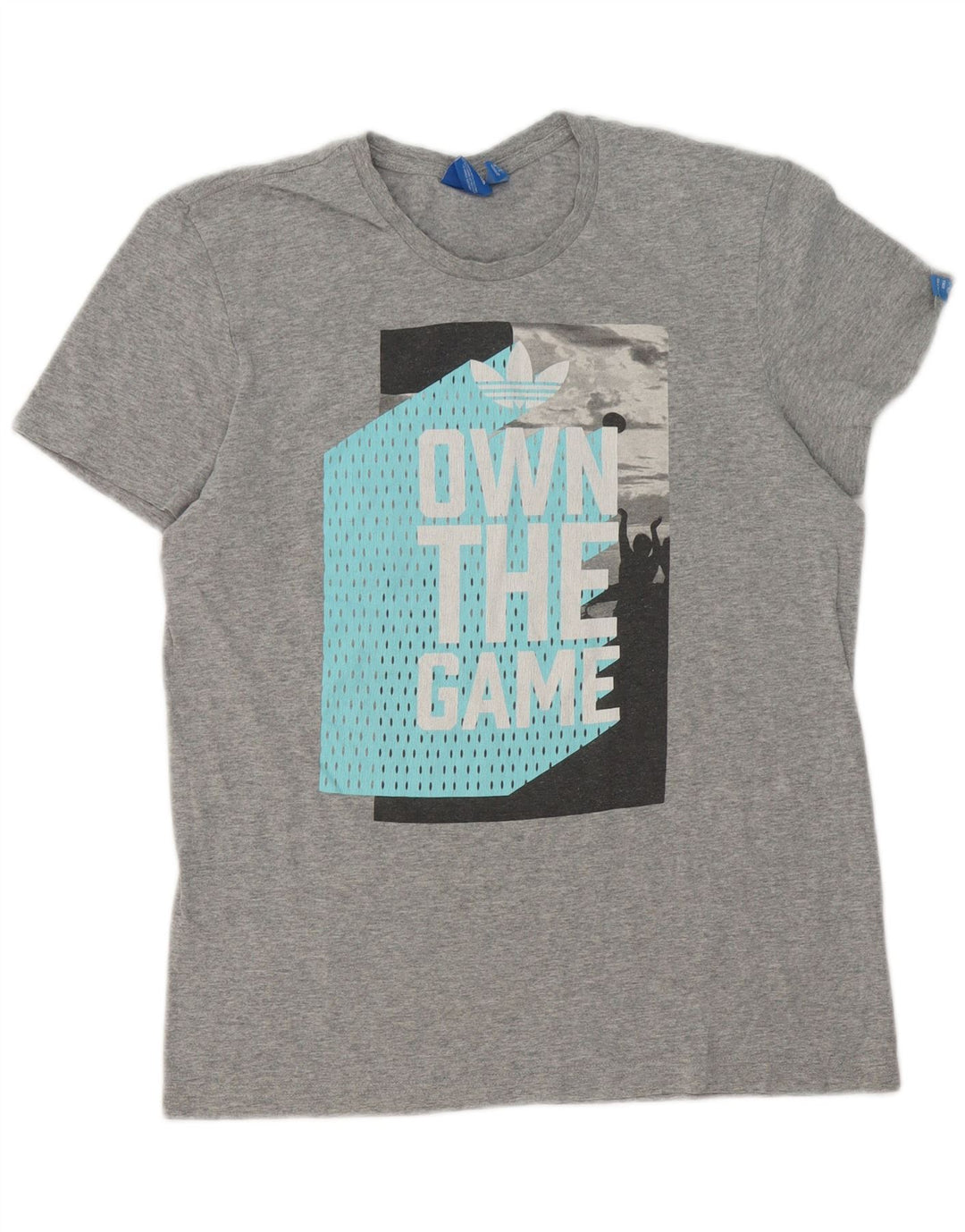 T-shirt grafica da uomo Adidas Top piccola grigia chiazzata