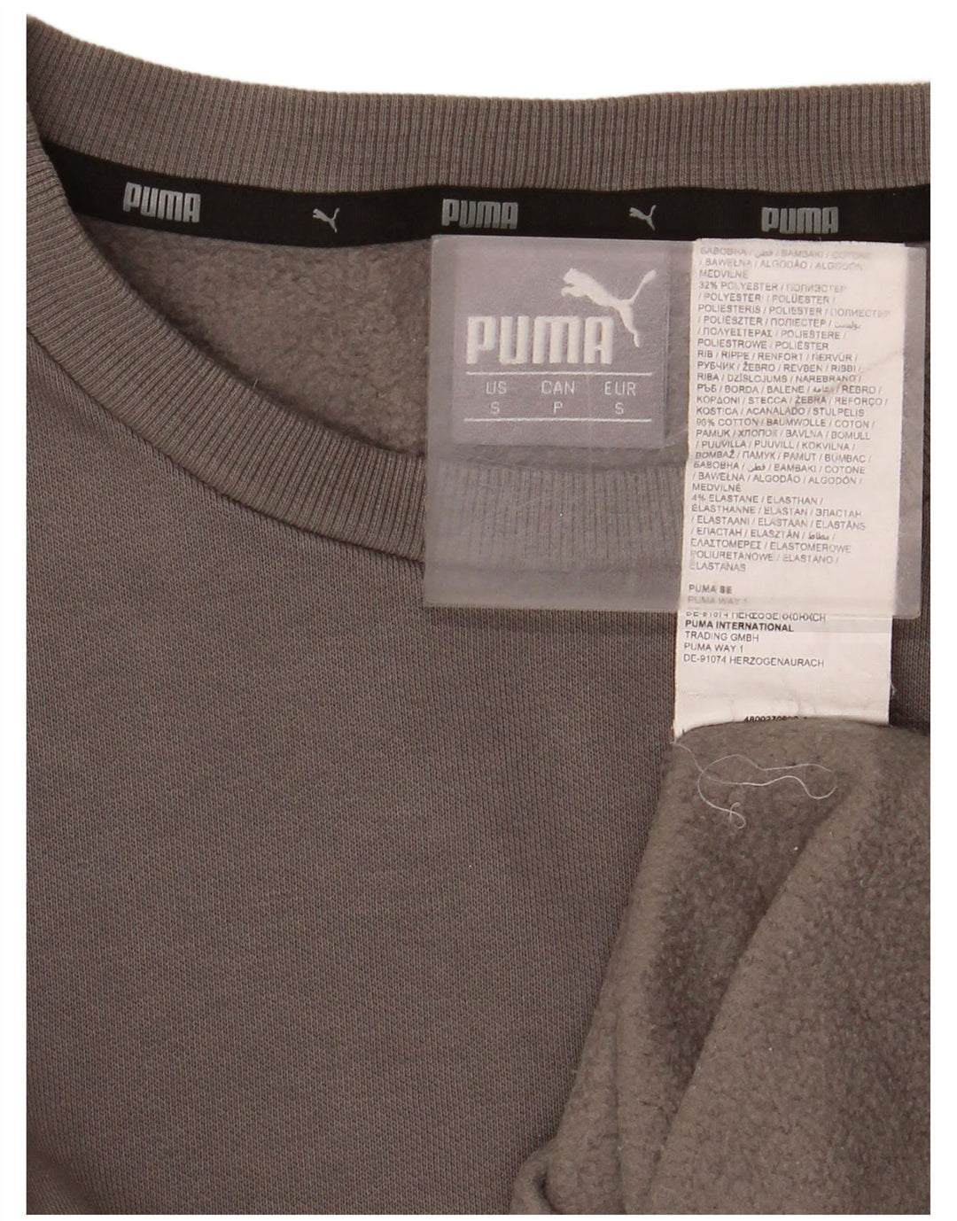 Felpa da uomo Puma Maglione piccolo in cotone grigio