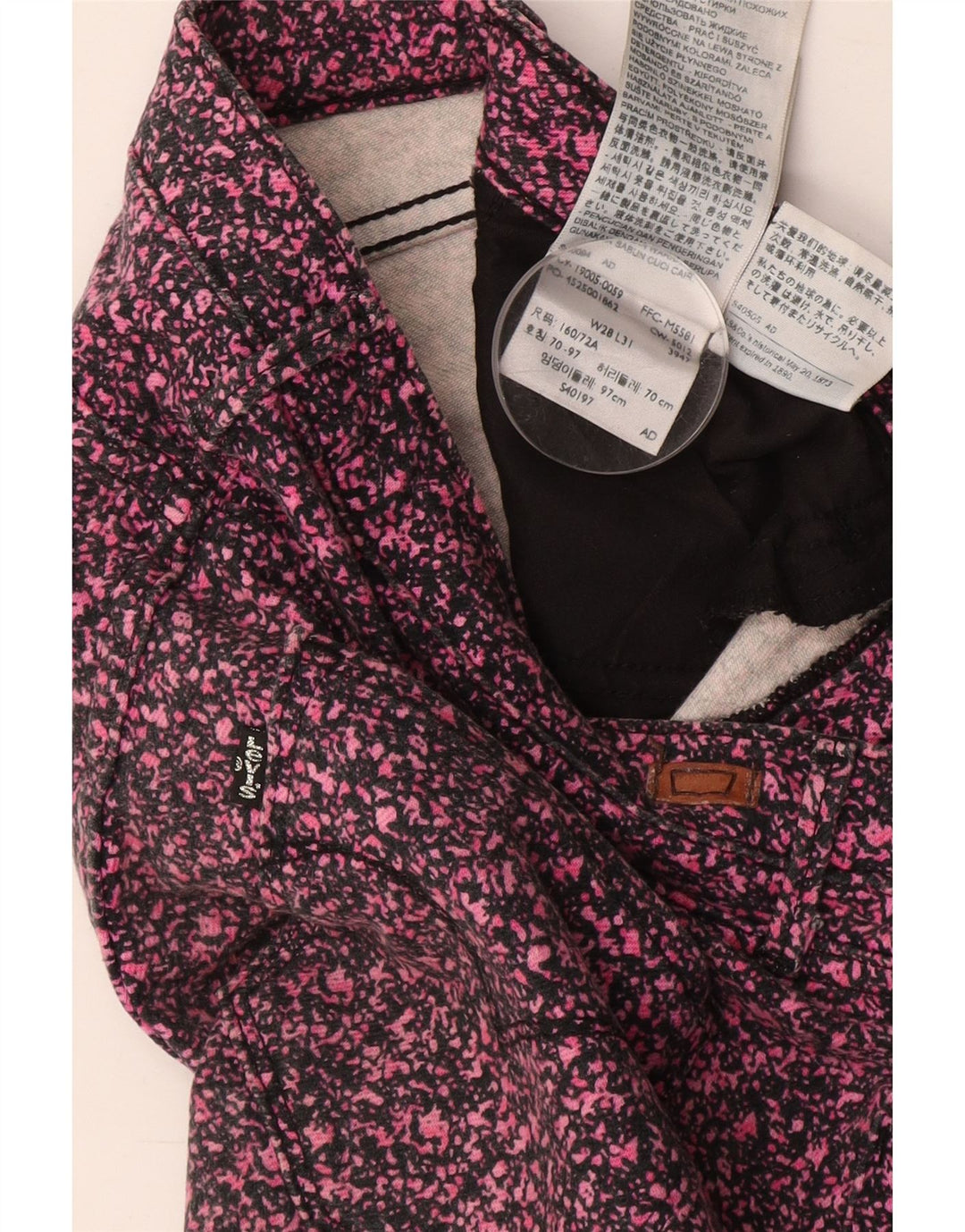 Pantaloni casual skinny da donna LEVI'S W28 L31 cotone maculato rosa