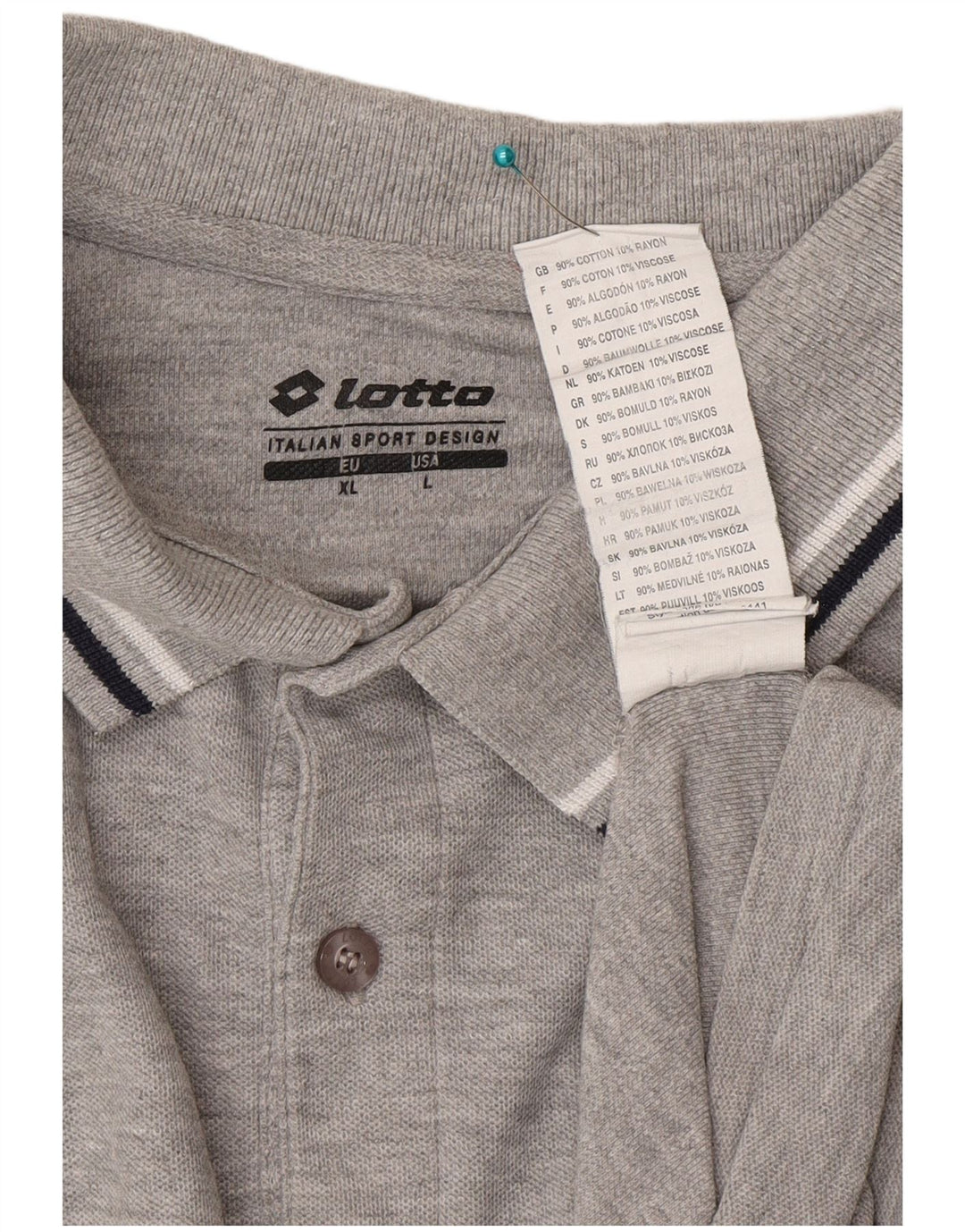 Polo da uomo Lotto XL in cotone grigio