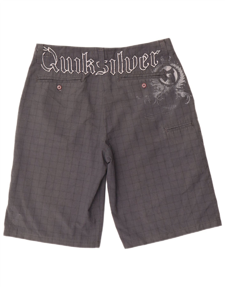 Pantaloncini cargo grafici da uomo Quiksilver W34 Large Grey Check