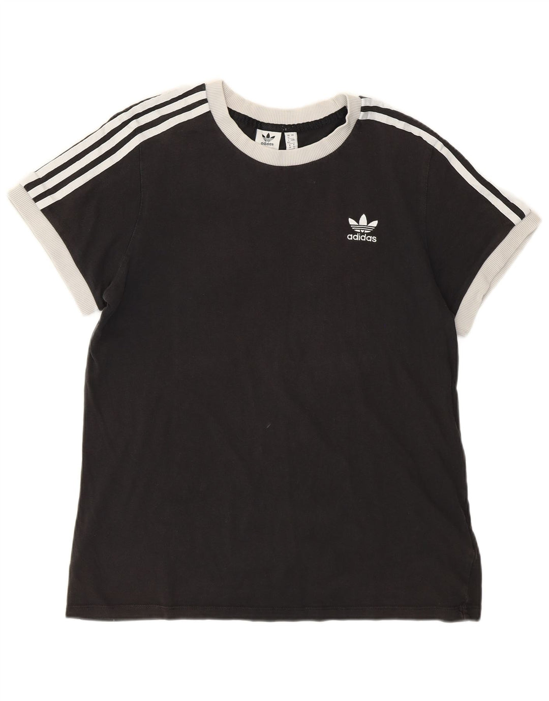 T-shirt grafica da donna ADIDAS Top UK 12 cotone medio nero