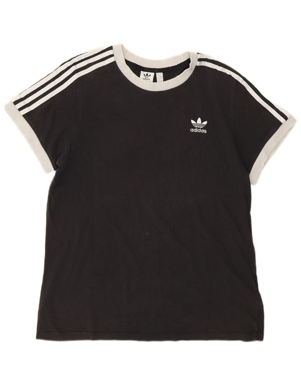 T-shirt grafica da donna ADIDAS Top UK 12 cotone medio nero