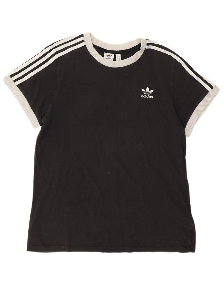 T-shirt grafica da donna ADIDAS Top UK 12 cotone medio nero