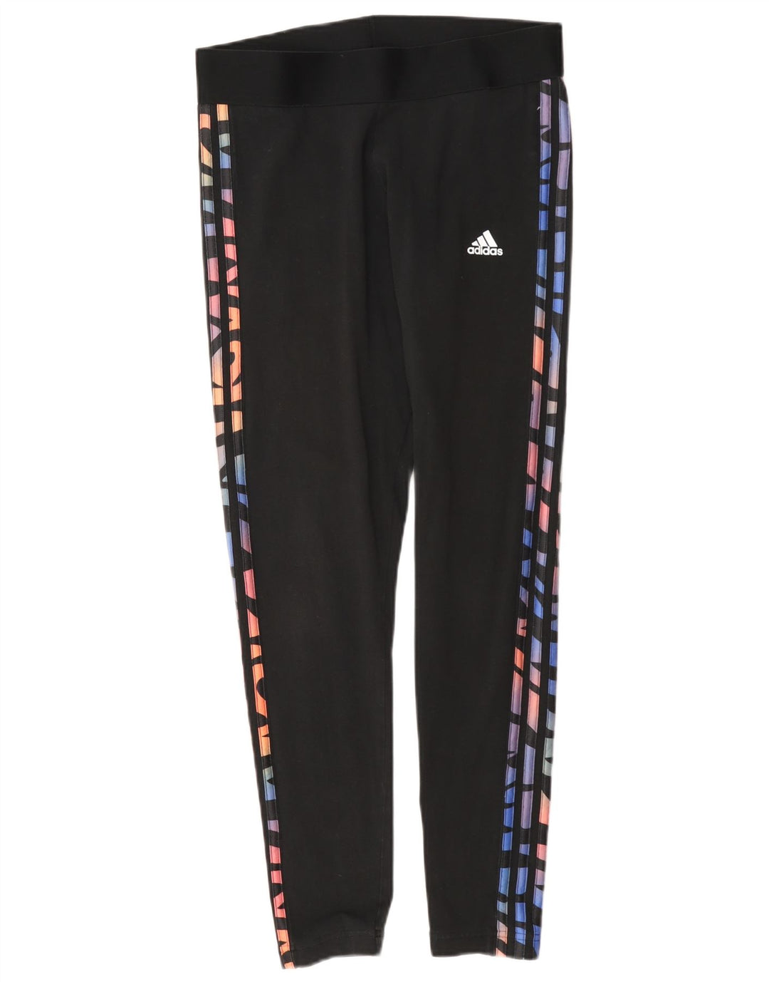 Leggings grafici da donna Adidas UK 12/14 cotone nero medio