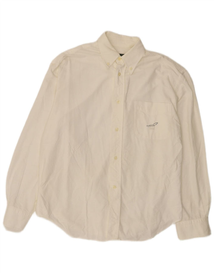 Camicia da uomo Henry Cottons taglia 40 15 3/4 media bianca