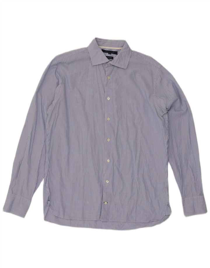 Camicia da uomo Tommy Hilfiger Blu Medio a Righe di Cotone