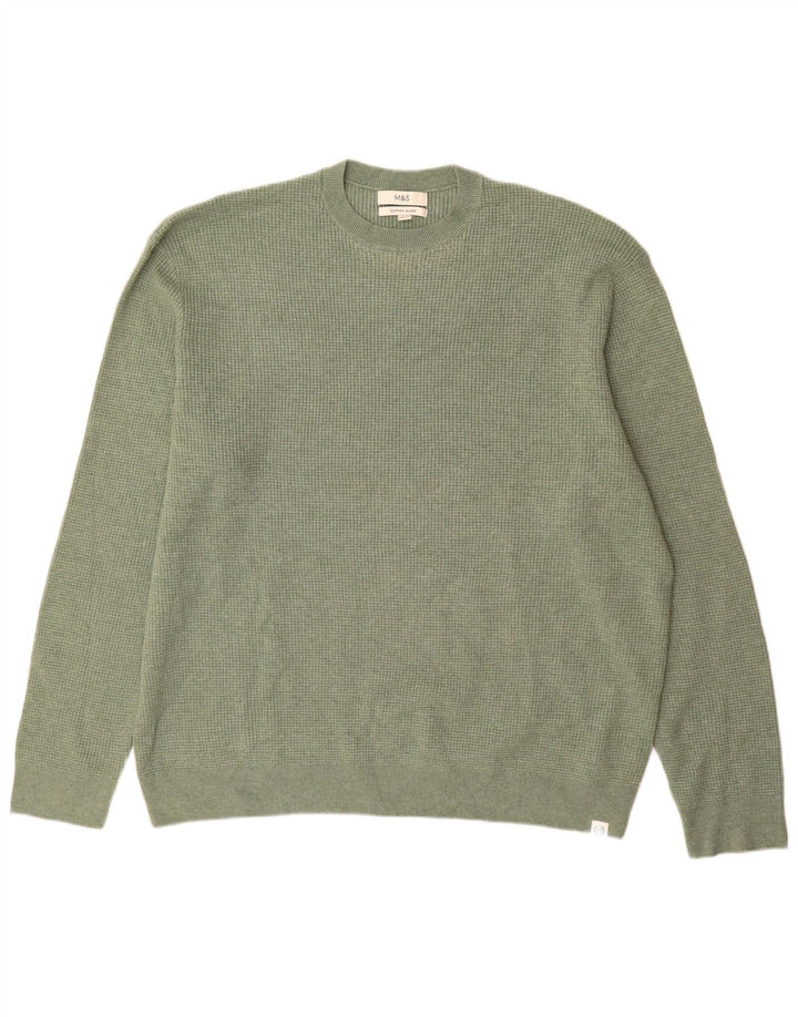 Maglione maglione girocollo da uomo Marks & Spencer 3XL poliestere verde