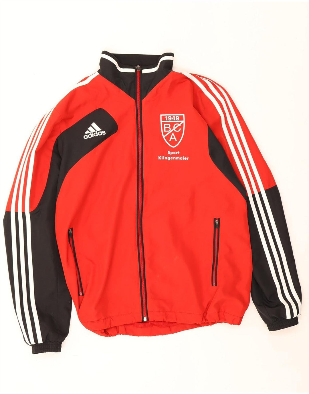 Giacca da tuta grafica da uomo Adidas UK 40/42 Medium Red Colourblock