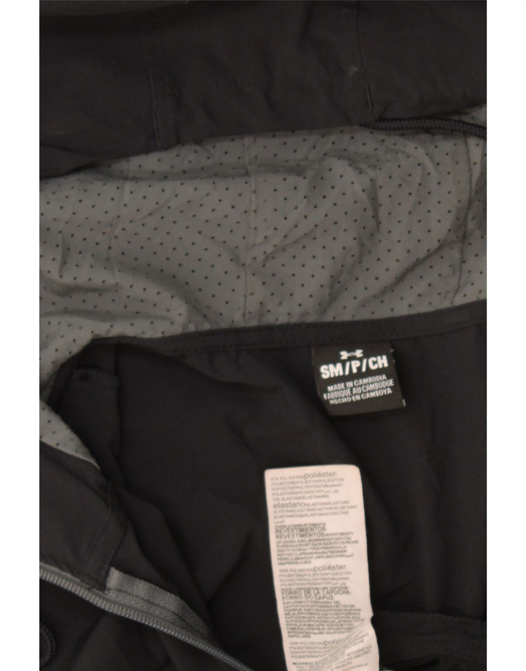 Giacca antipioggia con cappuccio da uomo Under Armour UK 36 Small Black Colourblock