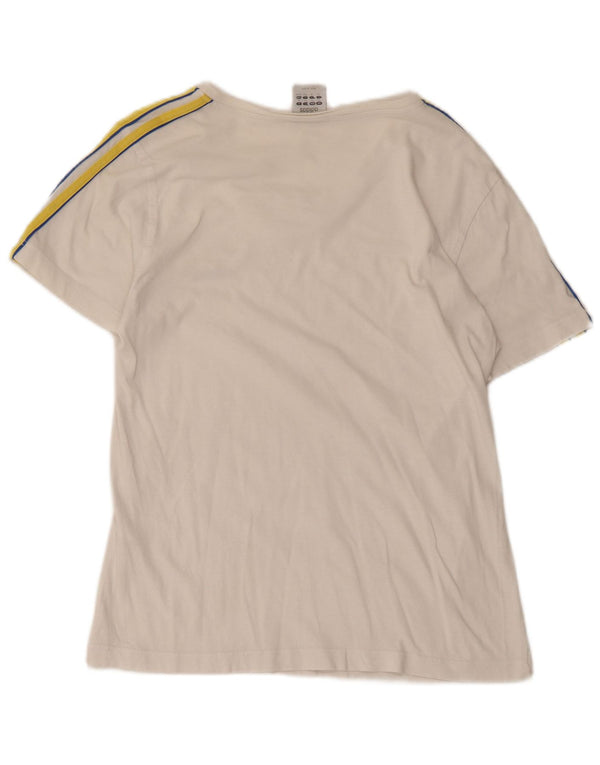 T-shirt da donna Adidas Top UK 18 XL in cotone color block bianco