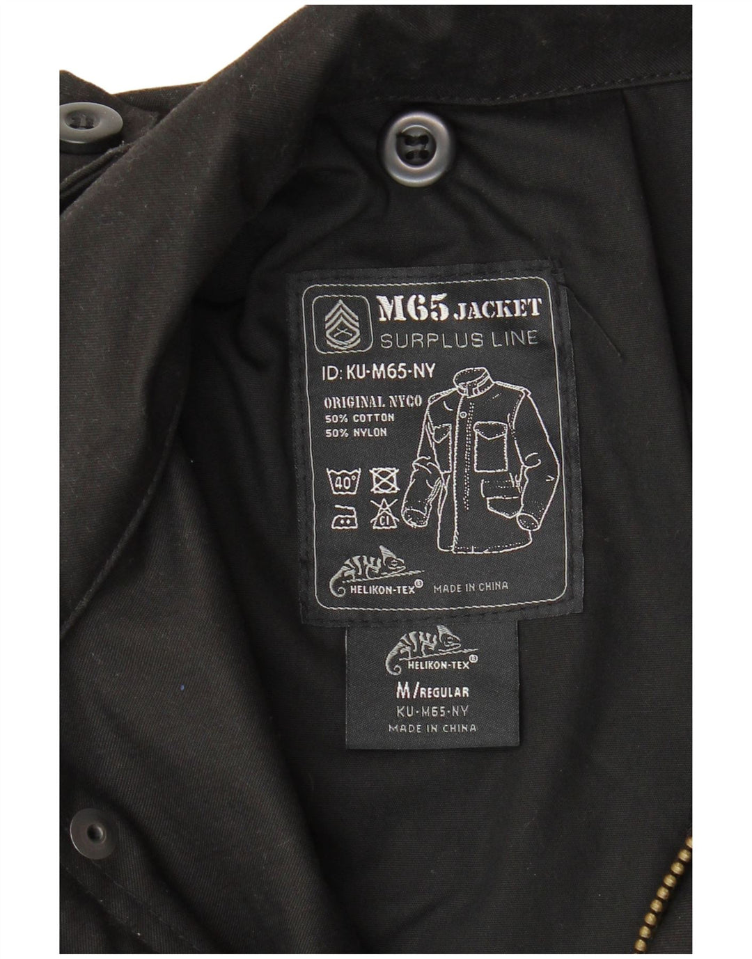 Giacca militare vintage da uomo vestibilità regolare UK 38 cotone nero medio