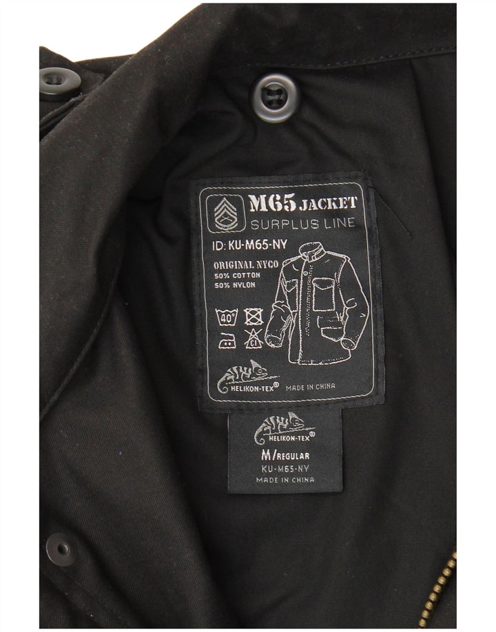 Giacca militare vintage da uomo vestibilità regolare UK 38 cotone nero medio