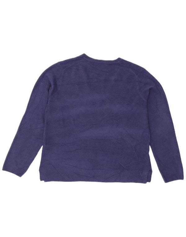 Maglione da donna con scollo a V Marks & Spencer UK 14 grande acrilico blu