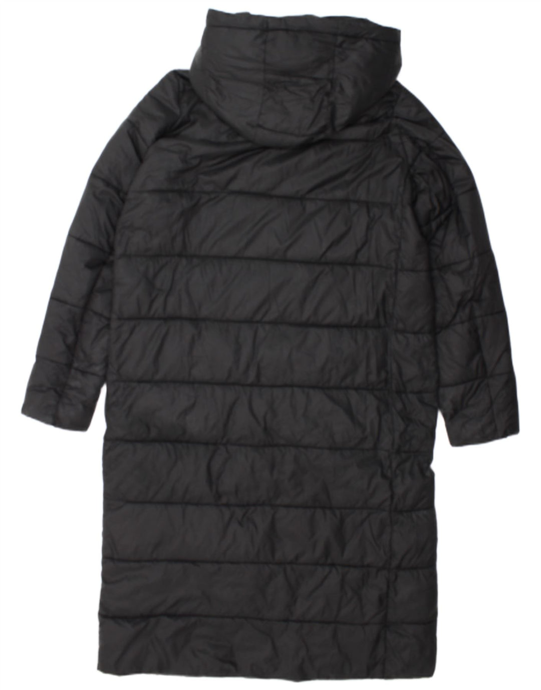 Cappotto imbottito con cappuccio da donna Zara UK 14 nylon nero medio