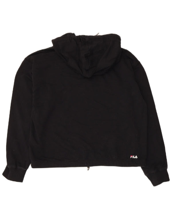 Felpa con cappuccio da donna Fila UK 16 grande cotone nero