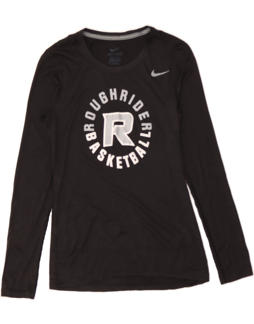 NIKE Mens Dri Fit Graphic Top Long Sleeve XS Black Polyester Vintage Nike and Second-Hand Nike from Messina Hembry 
