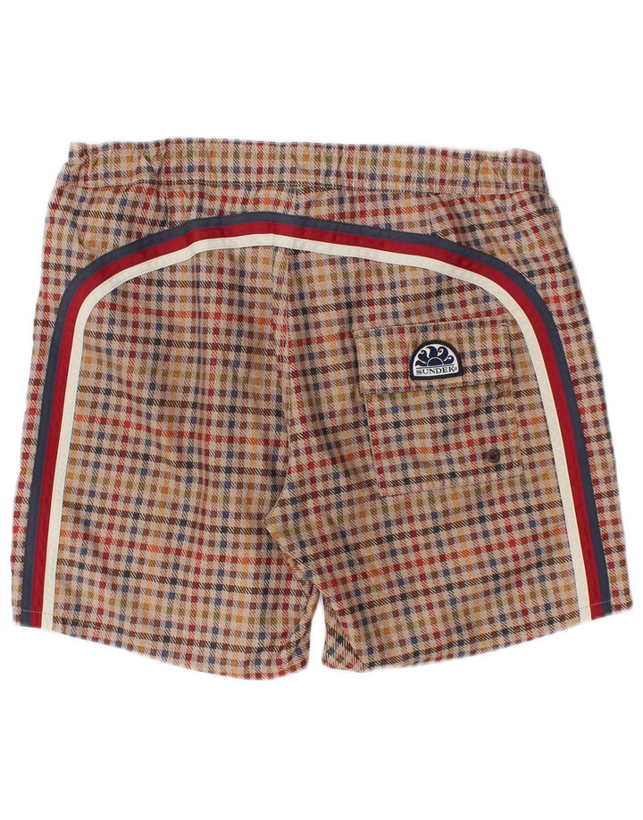Pantaloncini da bagno da uomo Sundek, poliestere medio a quadri multicolore