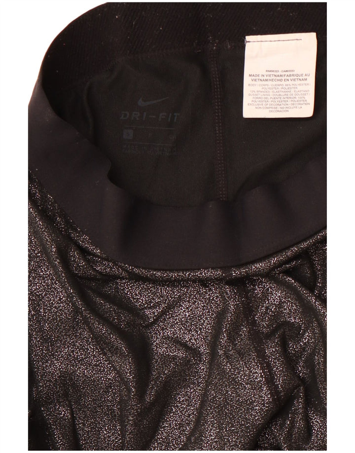 Leggings grafici NIKE da donna Dri Fit UK 8 piccoli poliestere nero