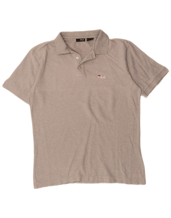 Polo da uomo Fila Large in cotone grigio