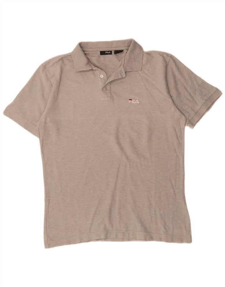 Polo da uomo Fila Large in cotone grigio