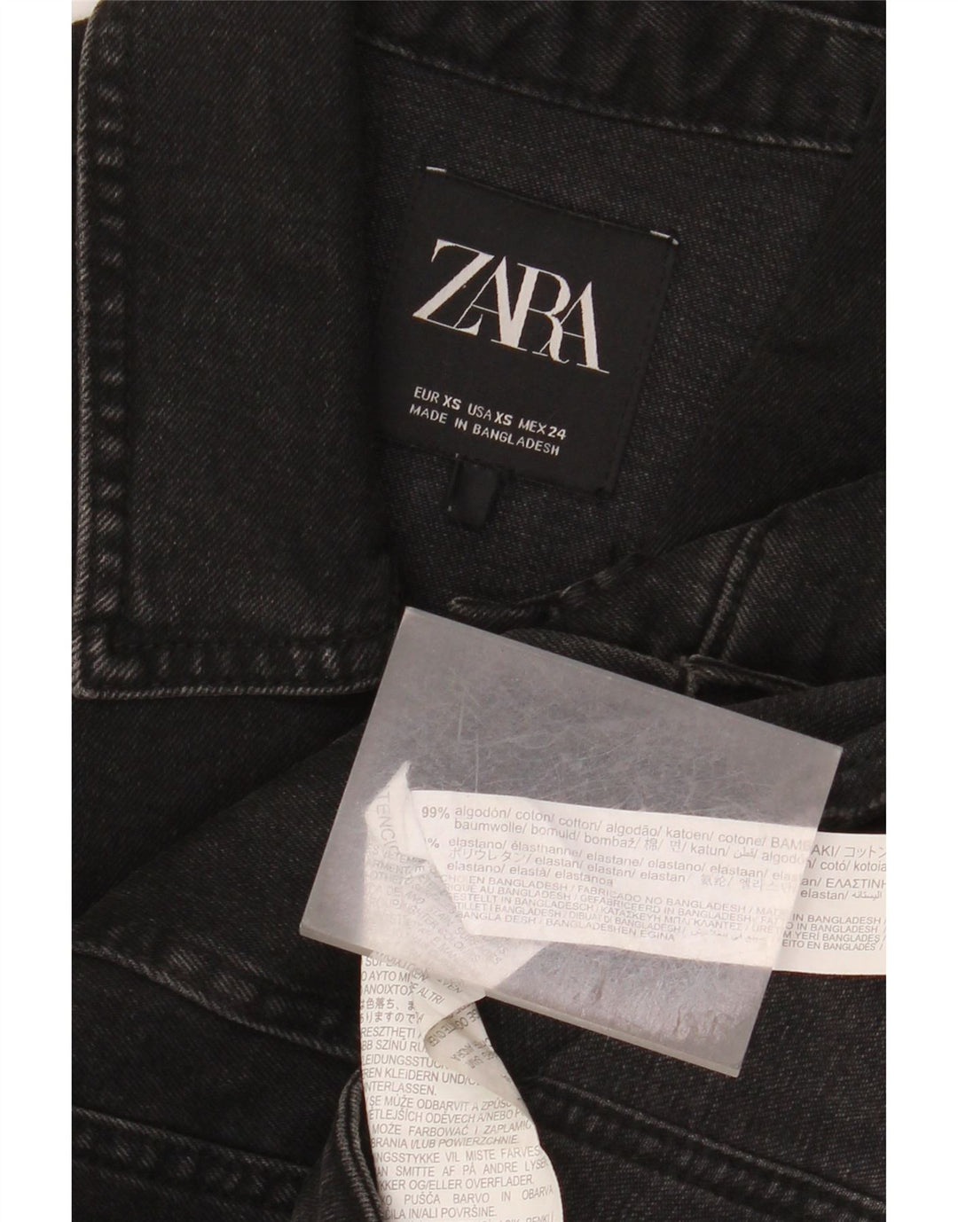 Giacca in denim da donna Zara UK 6 XS cotone nero