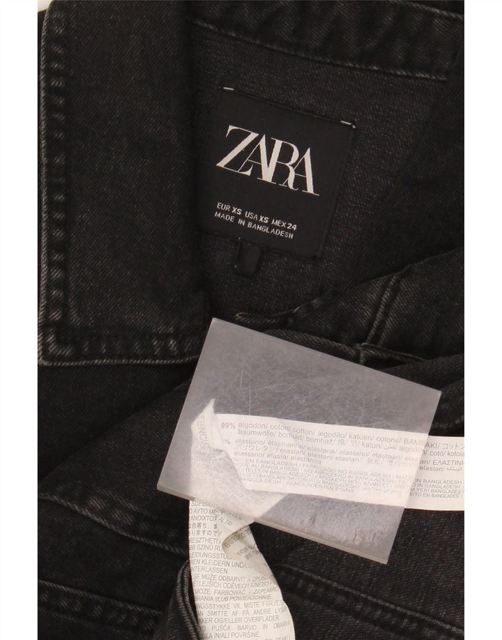 Giacca in denim da donna Zara UK 6 XS cotone nero