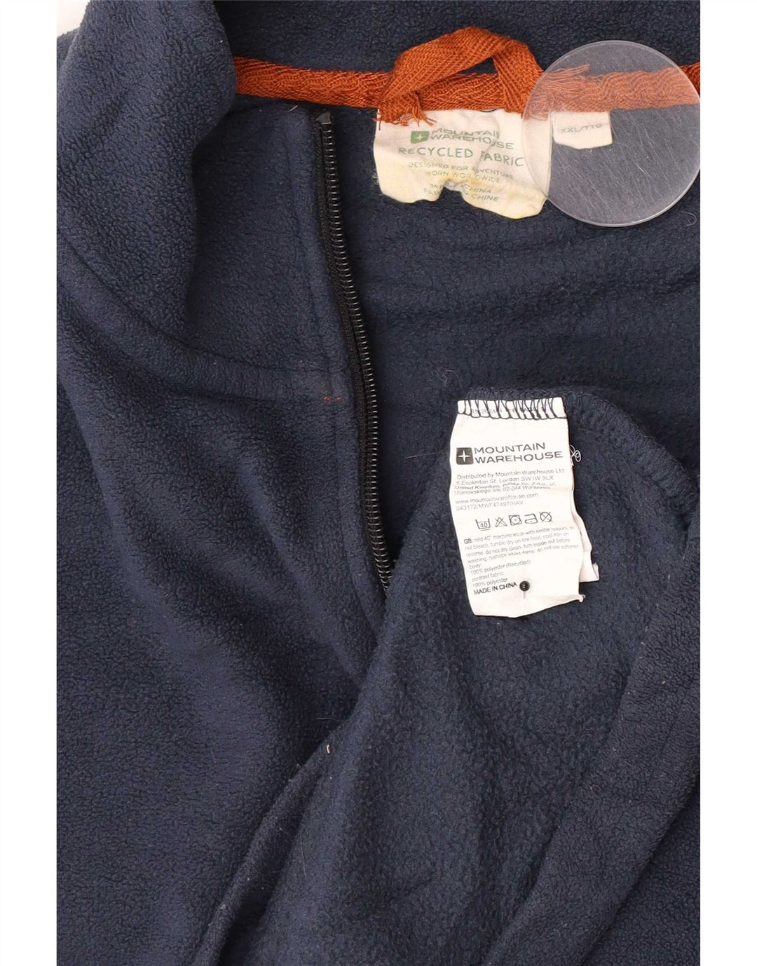 Maglione in pile da uomo con collo con zip Mountain Warehouse 2XL poliestere blu navy