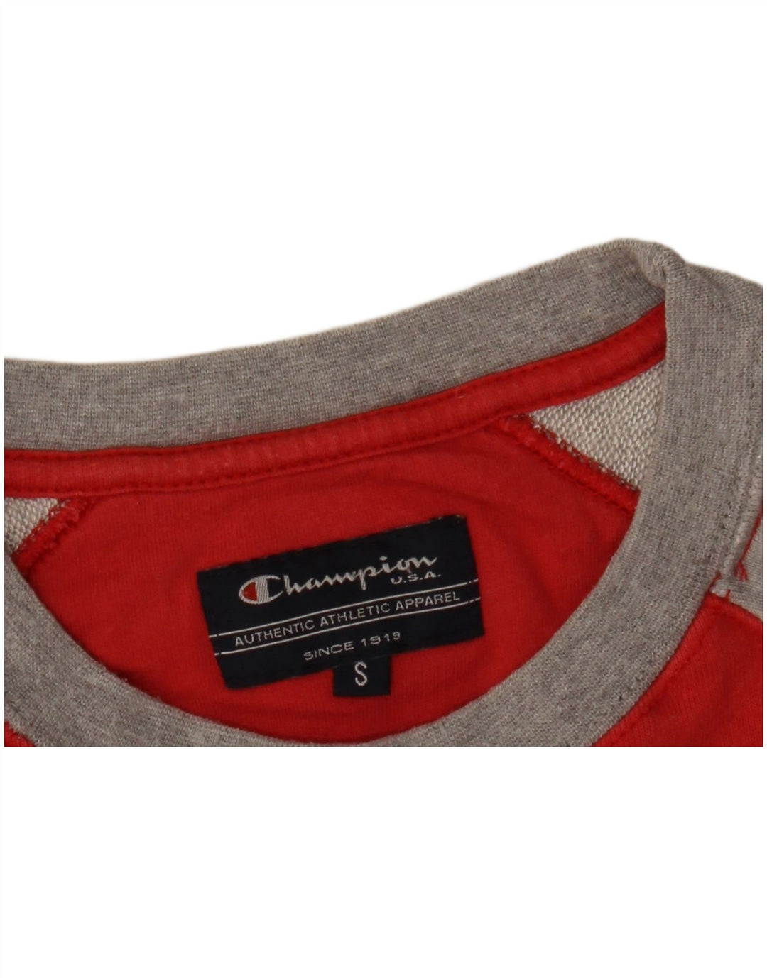 Felpa grafica da uomo Champion, maglione piccolo rosso color block