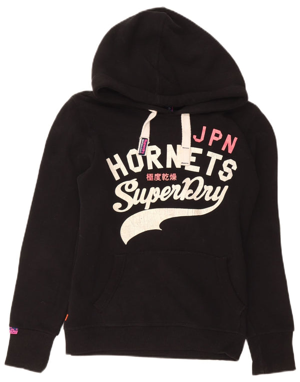 Felpa con cappuccio grafica da uomo Superdry Hornets UK 10 Small in cotone nero