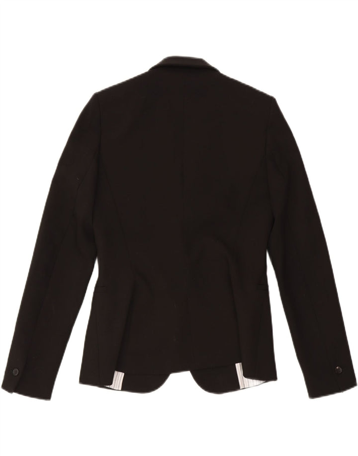 ZARA Womens Slim 1 Button Blazer Jacket UK 12 Medium Black Polyester Vintage Zara and Second-Hand Zara from Messina Hembry 