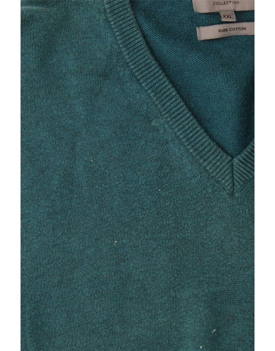 Maglione maglione con scollo a V da uomo Marks & Spencer 2XL cotone blu