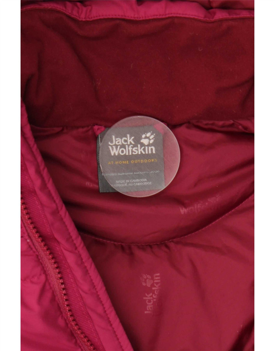 Giacca imbottita con cappuccio da donna Jack Wolfskin UK 8/10 piccola poliestere rosa