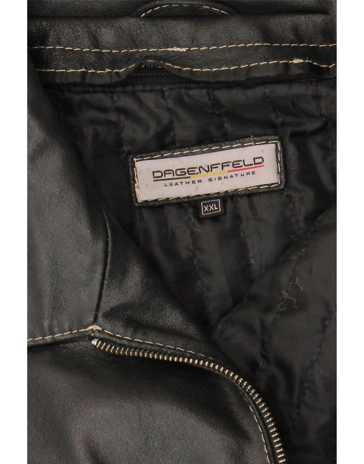 Giacca in pelle vintage da uomo UK 44 2XL Pelle nera