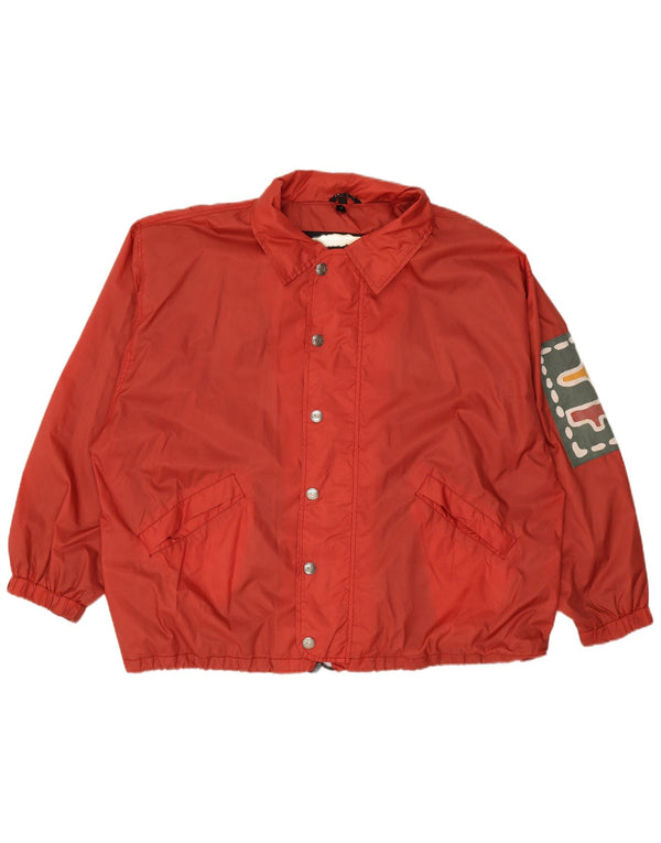 Giacca antipioggia grafica da uomo VINTAGE UK 44 2XL nylon rosso