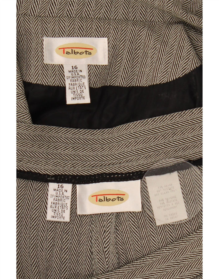 Talbots Set da donna a 2 bottoni e 2 pezzi UK 16 Large W34 L30 Grigio a spina di pesce