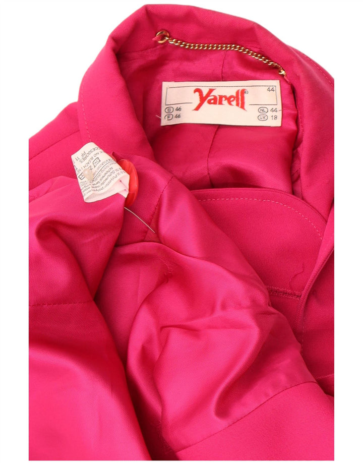 Yarell Giacca da donna corta a 3/4 maniche a 2 bottoni UK 18 XL Rosa