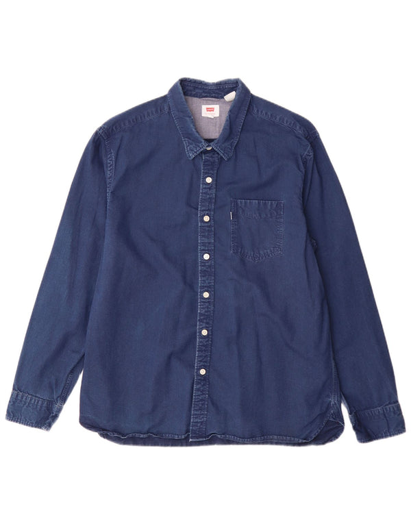 Camicia di jeans Levi's per ragazzi 15-16 anni XL Cotone blu navy